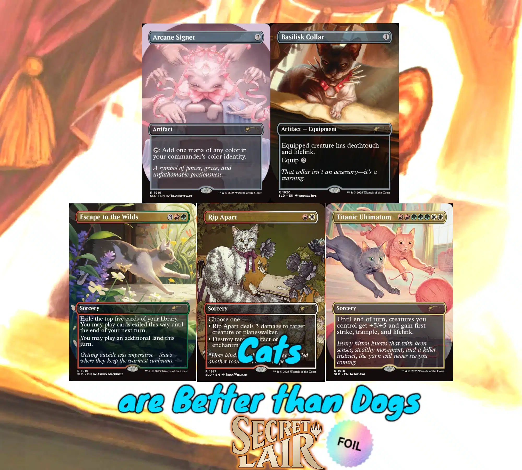 Secret Lair x Cats Are Better Than Dogs Foil